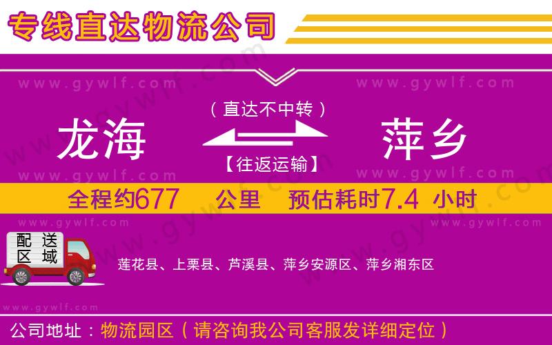 龍海到萍鄉(xiāng)物流公司