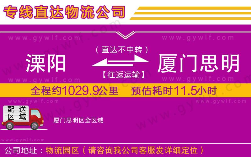 溧陽到廈門思明區(qū)物流公司