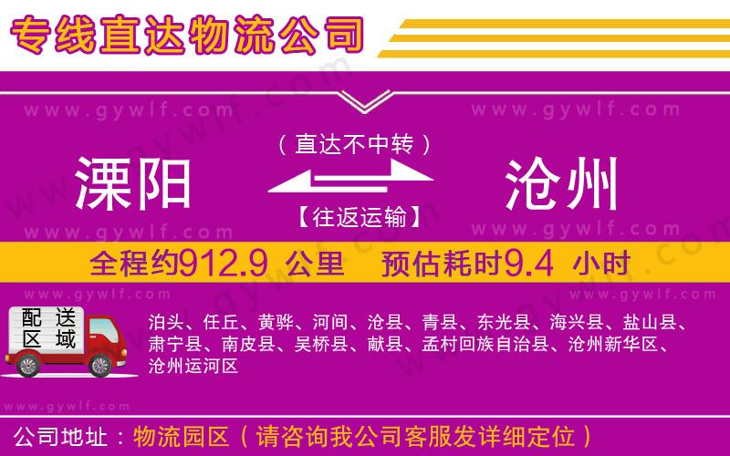 溧陽到滄州物流公司