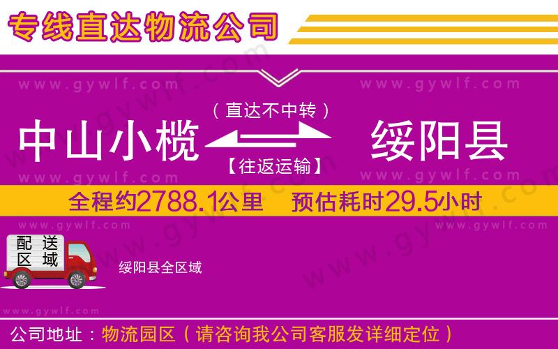 中山小欖到綏陽縣物流公司