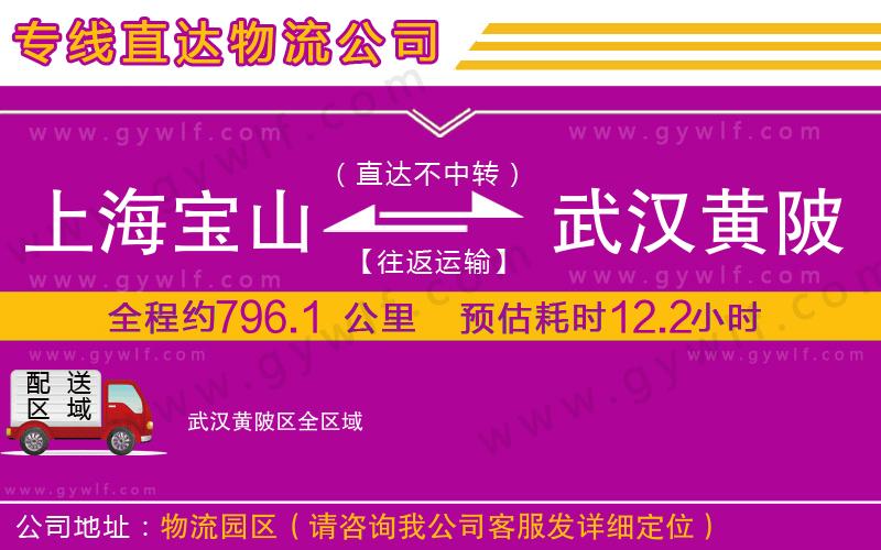 上海寶山區(qū)到武漢黃陂區(qū)物流公司