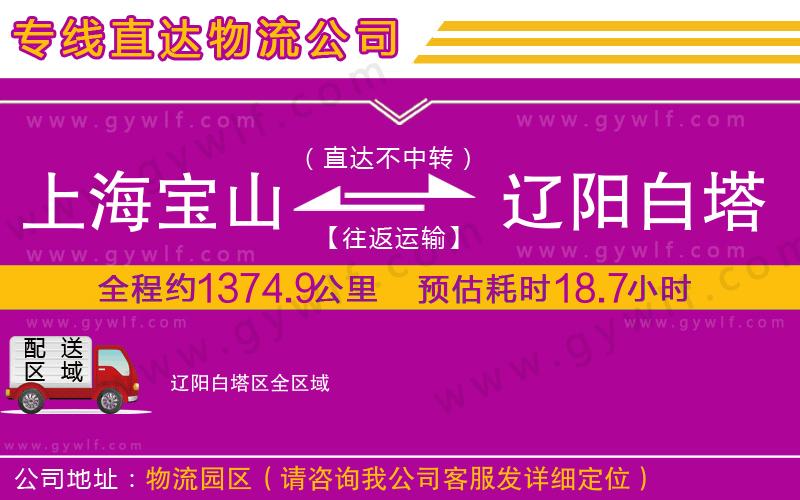 上海寶山區(qū)到遼陽白塔區(qū)物流公司