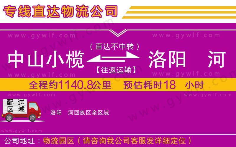 中山小欖到洛陽瀍河回族區(qū)物流公司