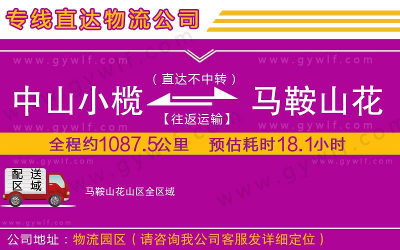 中山小欖到馬鞍山花山區(qū)物流公司