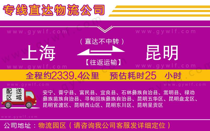 上海到昆明貨運專線