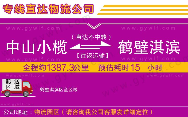 中山小欖到鶴壁淇濱區(qū)物流公司