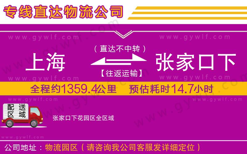 上海到張家口下花園區(qū)物流專線