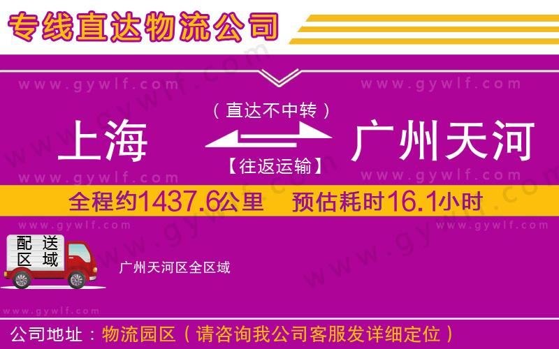 上海到廣州天河區(qū)物流專線