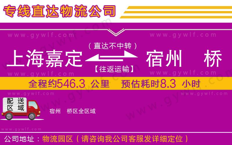 上海嘉定區(qū)到宿州埇橋區(qū)物流公司