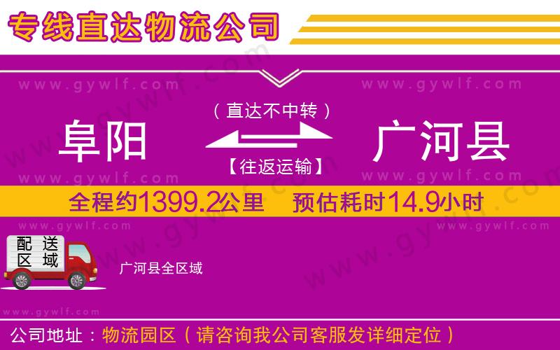 阜陽(yáng)到廣河縣物流公司