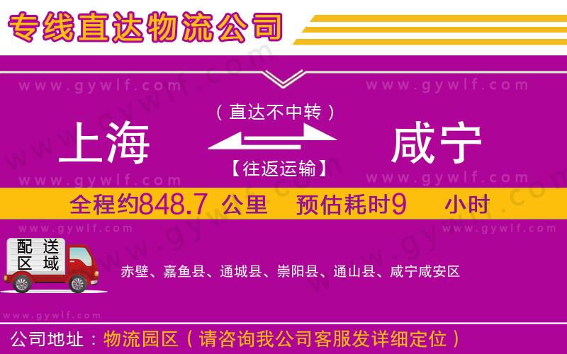 上海到咸寧物流專線