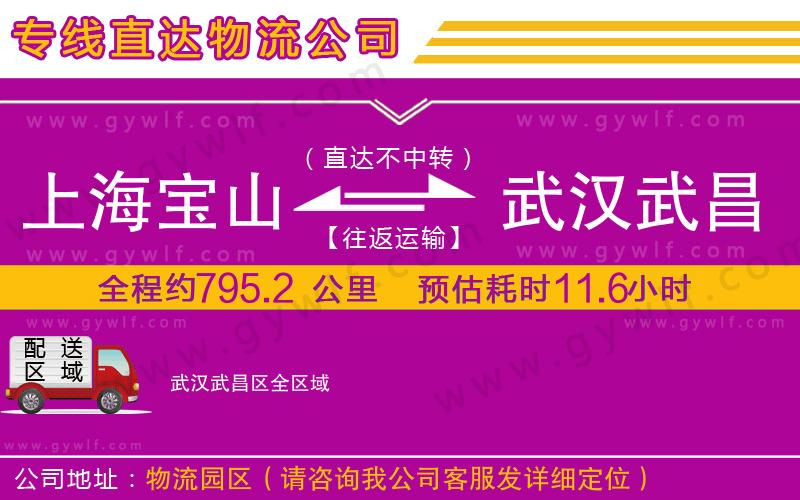 上海寶山區(qū)到武漢武昌區(qū)物流公司
