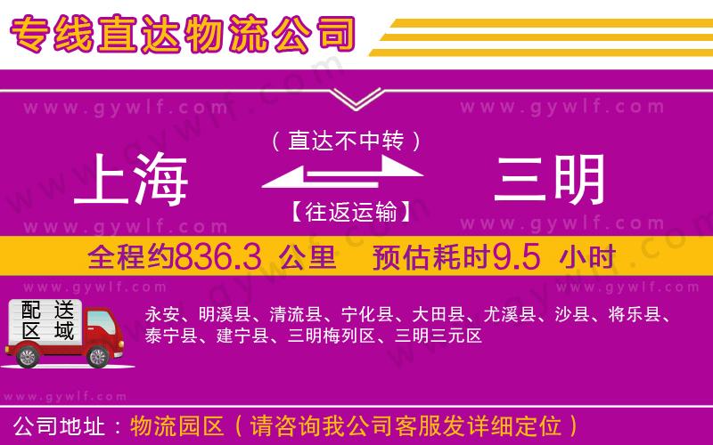 上海到三明貨運(yùn)專線