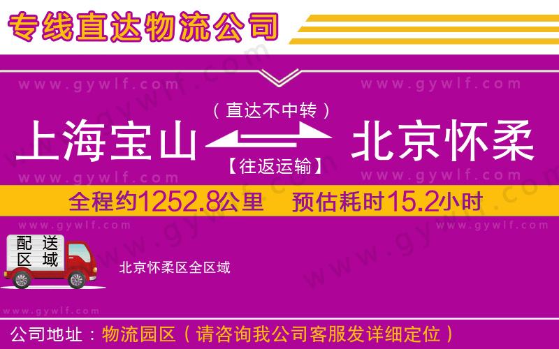 上海寶山區(qū)到北京懷柔區(qū)物流公司