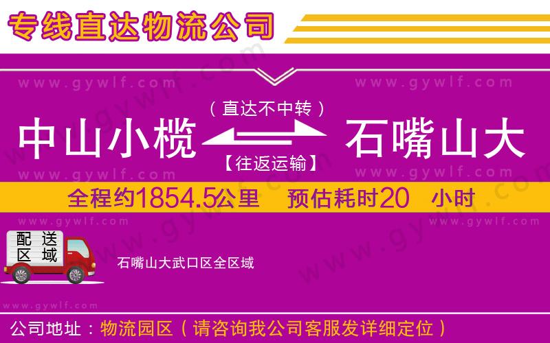 中山小欖到石嘴山大武口區(qū)物流公司