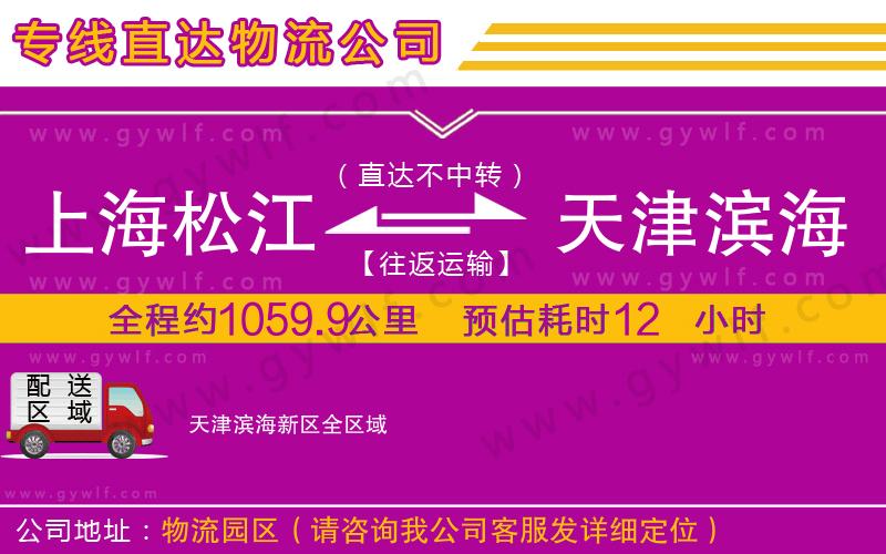 上海松江區(qū)到天津?yàn)I海新區(qū)物流公司