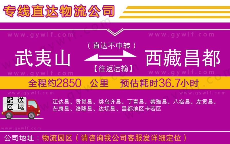 武夷山到西藏昌都地區(qū)物流公司