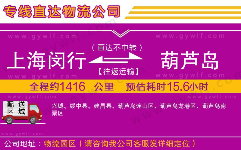 上海閔行區(qū)到葫蘆島物流公司