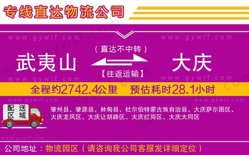 武夷山到大慶物流公司
