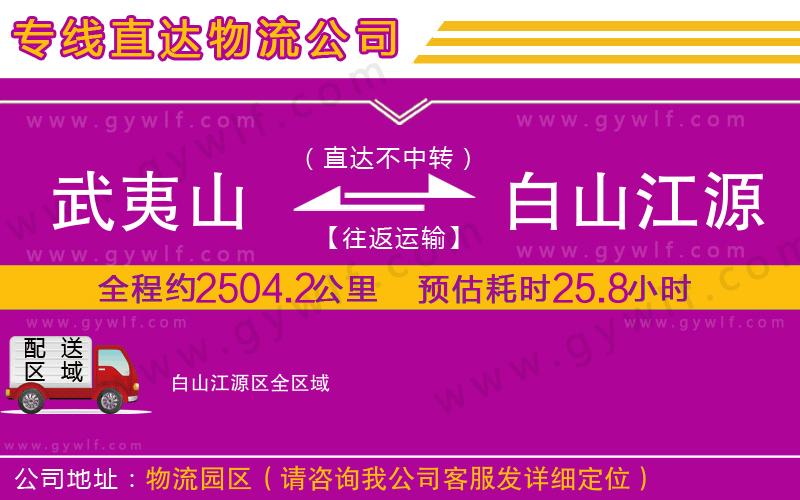 武夷山到白山江源區(qū)物流公司