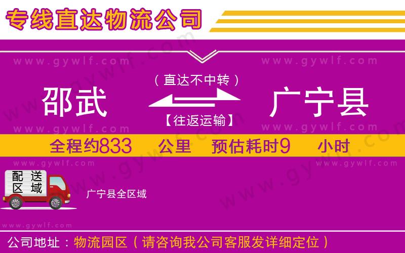 邵武到廣寧縣物流公司