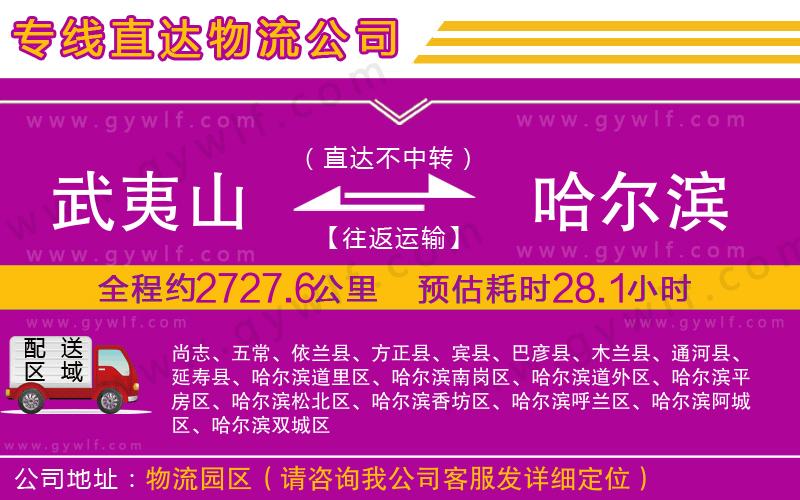 武夷山到哈爾濱物流公司