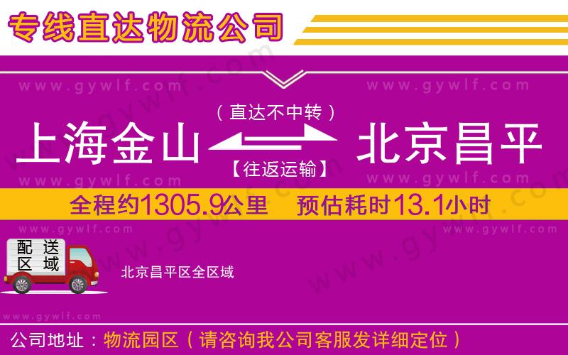 上海金山區(qū)到北京昌平區(qū)物流公司