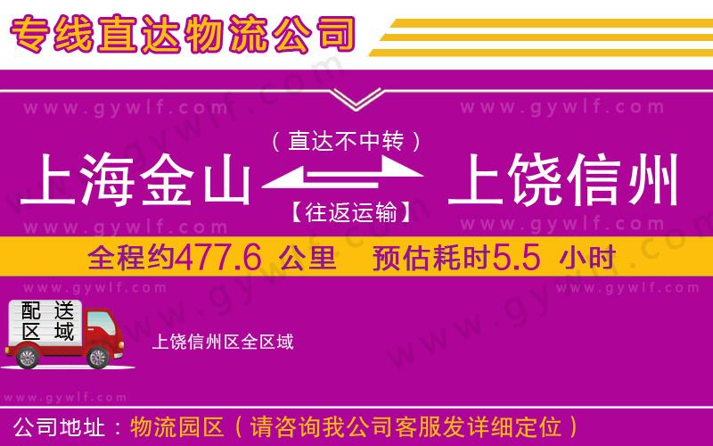 上海金山區(qū)到上饒信州區(qū)物流公司