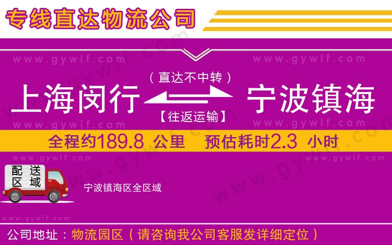 上海閔行區(qū)到寧波鎮(zhèn)海區(qū)物流公司