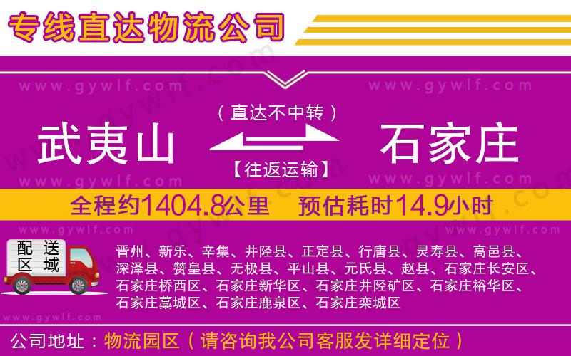 武夷山到石家莊物流公司