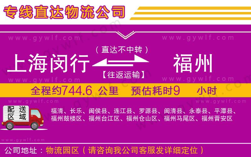 上海閔行區(qū)到福州物流公司