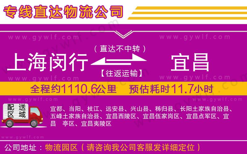 上海閔行區(qū)到宜昌物流公司