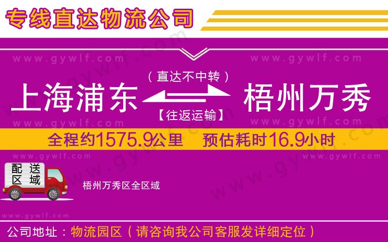 上海浦東區(qū)到梧州萬秀區(qū)物流公司