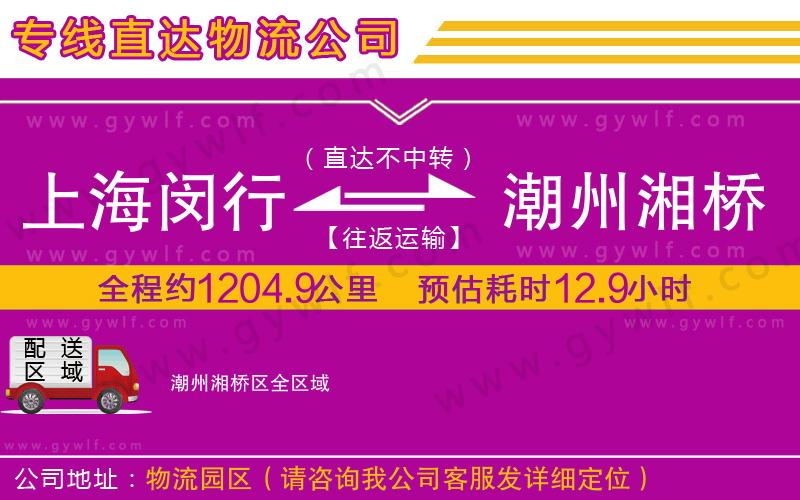 上海閔行區(qū)到潮州湘橋區(qū)物流公司