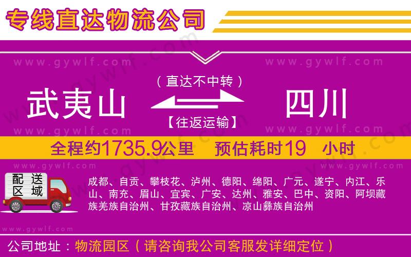 武夷山到四川物流公司