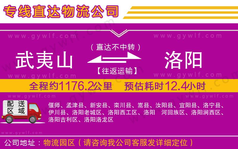 武夷山到洛陽物流公司