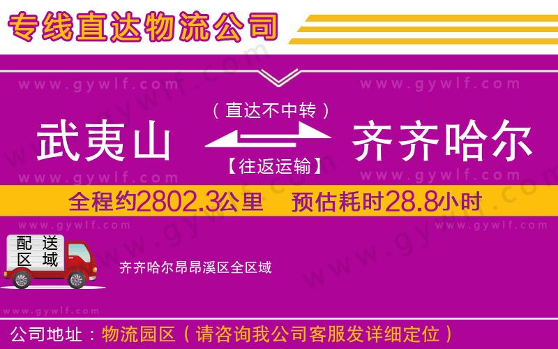 武夷山到齊齊哈爾昂昂溪區(qū)物流公司