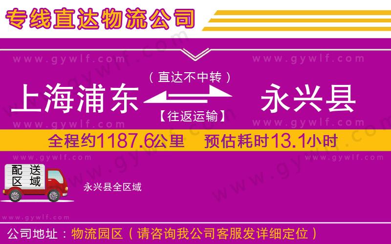 上海浦東區(qū)到永興縣物流公司