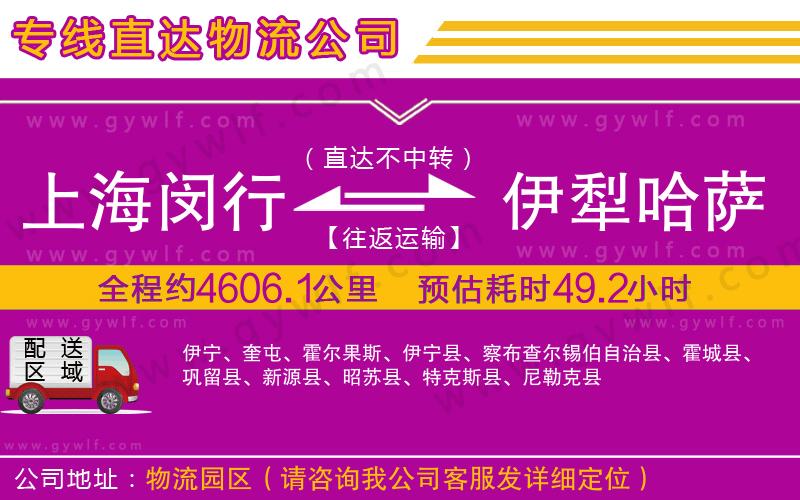 上海閔行區(qū)到伊犁哈薩克自治州物流公司