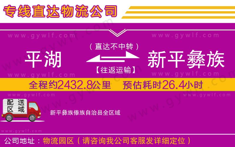 平湖到新平彝族傣族自治縣物流公司