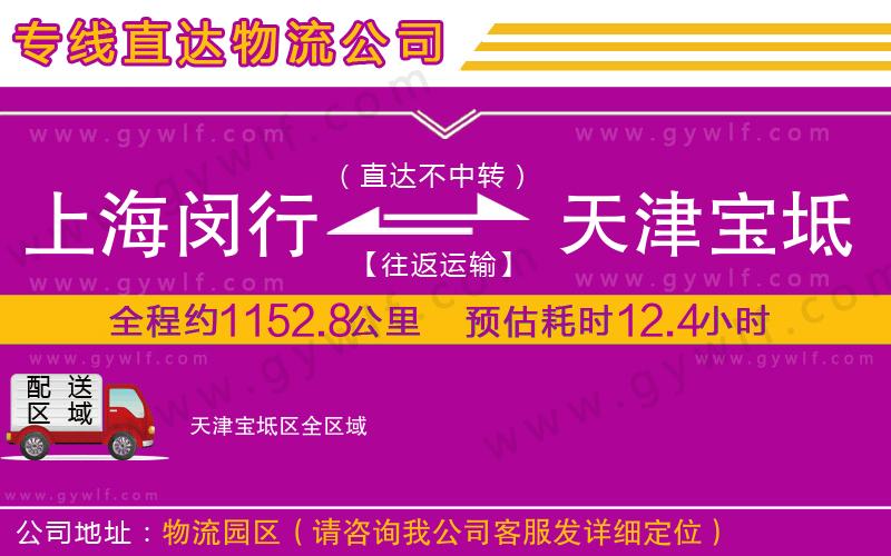 上海閔行區(qū)到天津?qū)氎鎱^(qū)物流公司