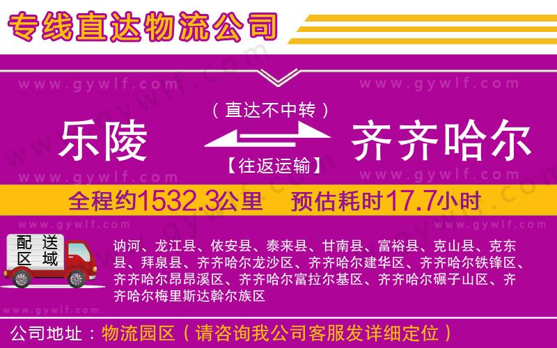 樂陵到齊齊哈爾物流公司