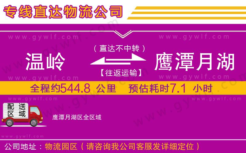 溫嶺到鷹潭月湖區(qū)物流公司