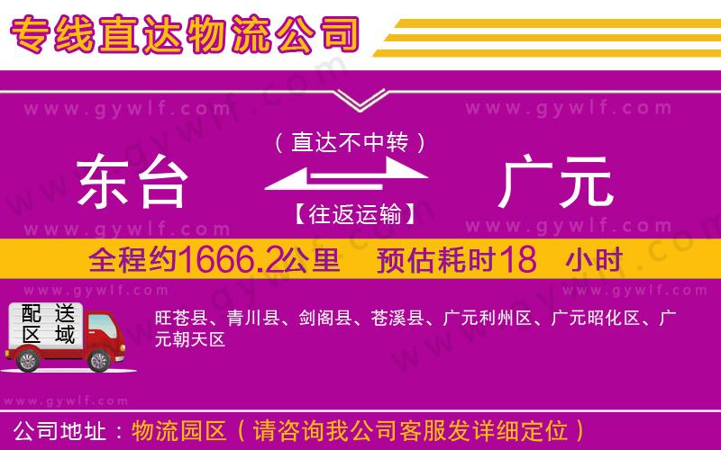 東臺(tái)到廣元物流公司