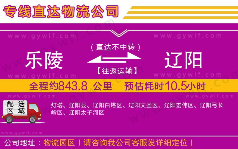 樂陵到遼陽物流公司