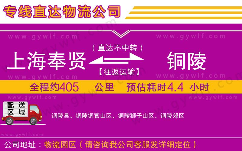 上海奉賢區(qū)到銅陵物流公司