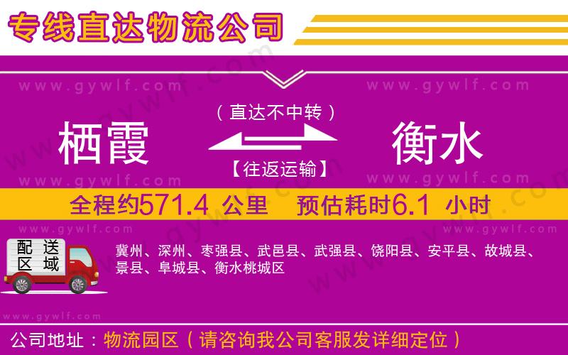 棲霞到衡水物流公司