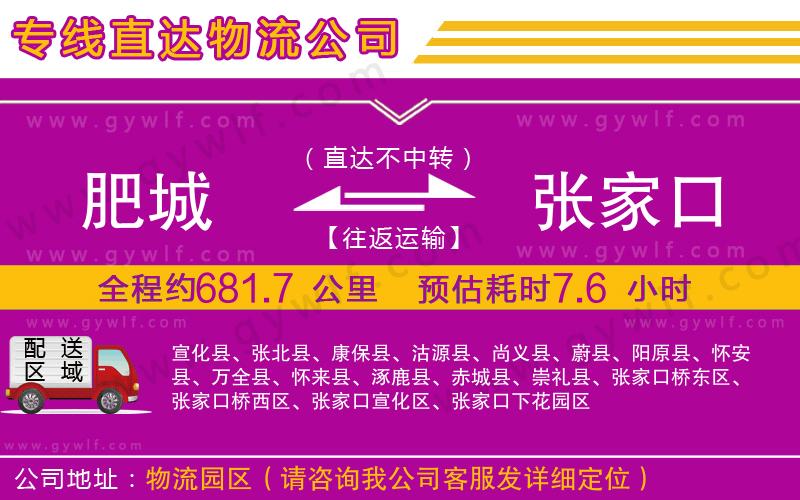 肥城到張家口物流公司