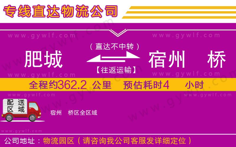 肥城到宿州埇橋區(qū)物流公司