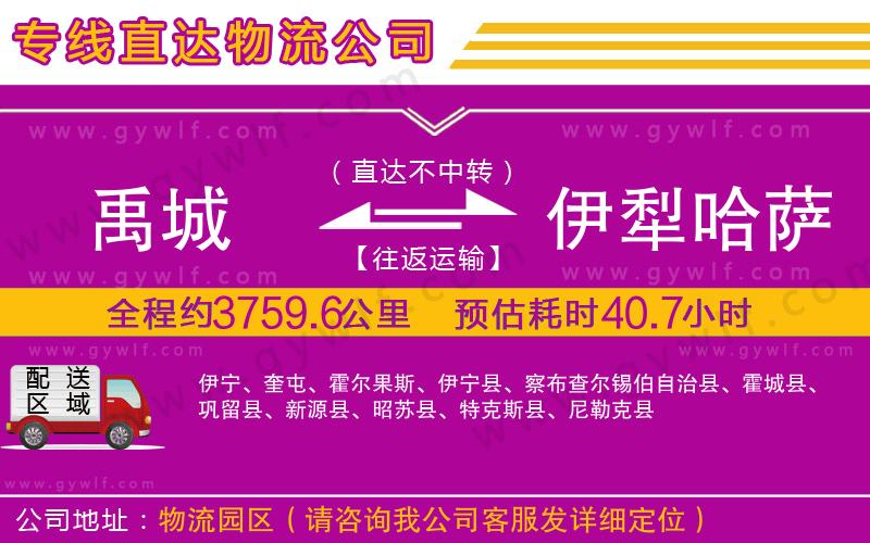 禹城到伊犁哈薩克自治州物流公司